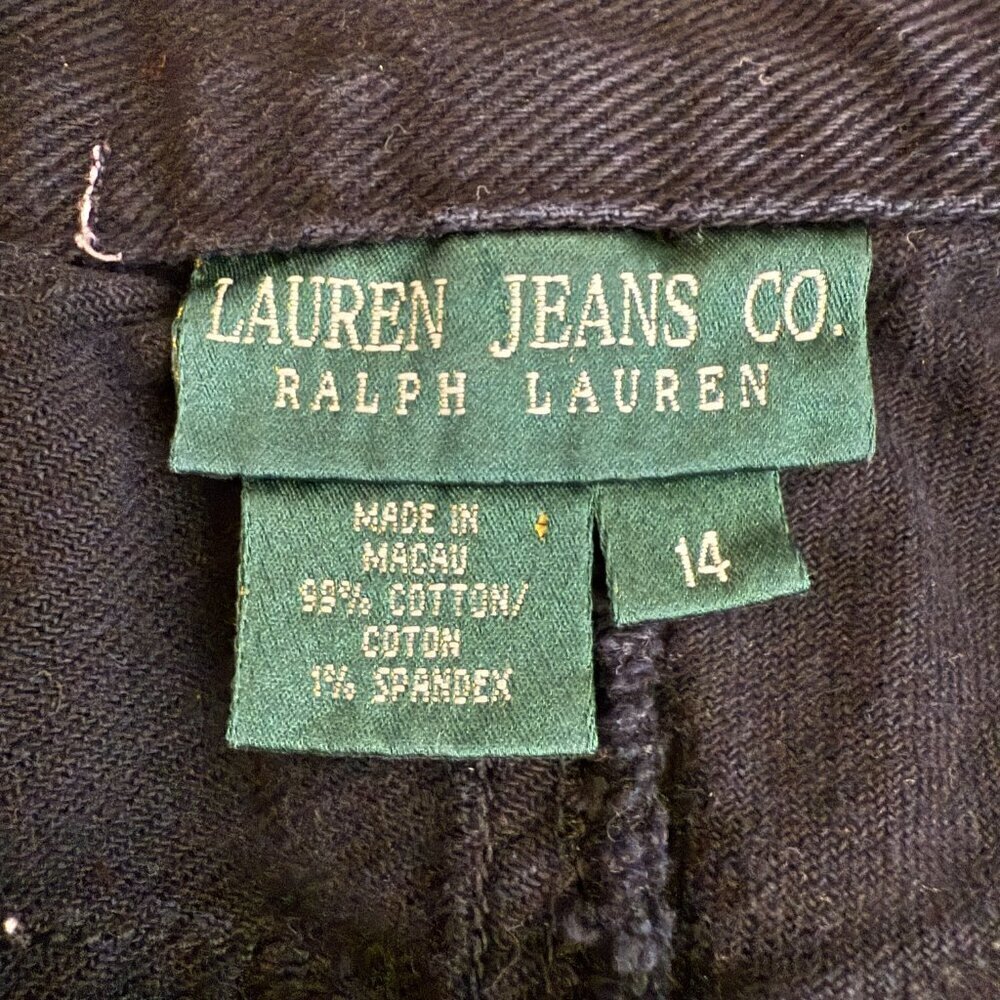 NWOT Lauren Jeans Co. Ralph Lauren Straight Leg Denim Jeans Women's 14 Black - Picture 12 of 13